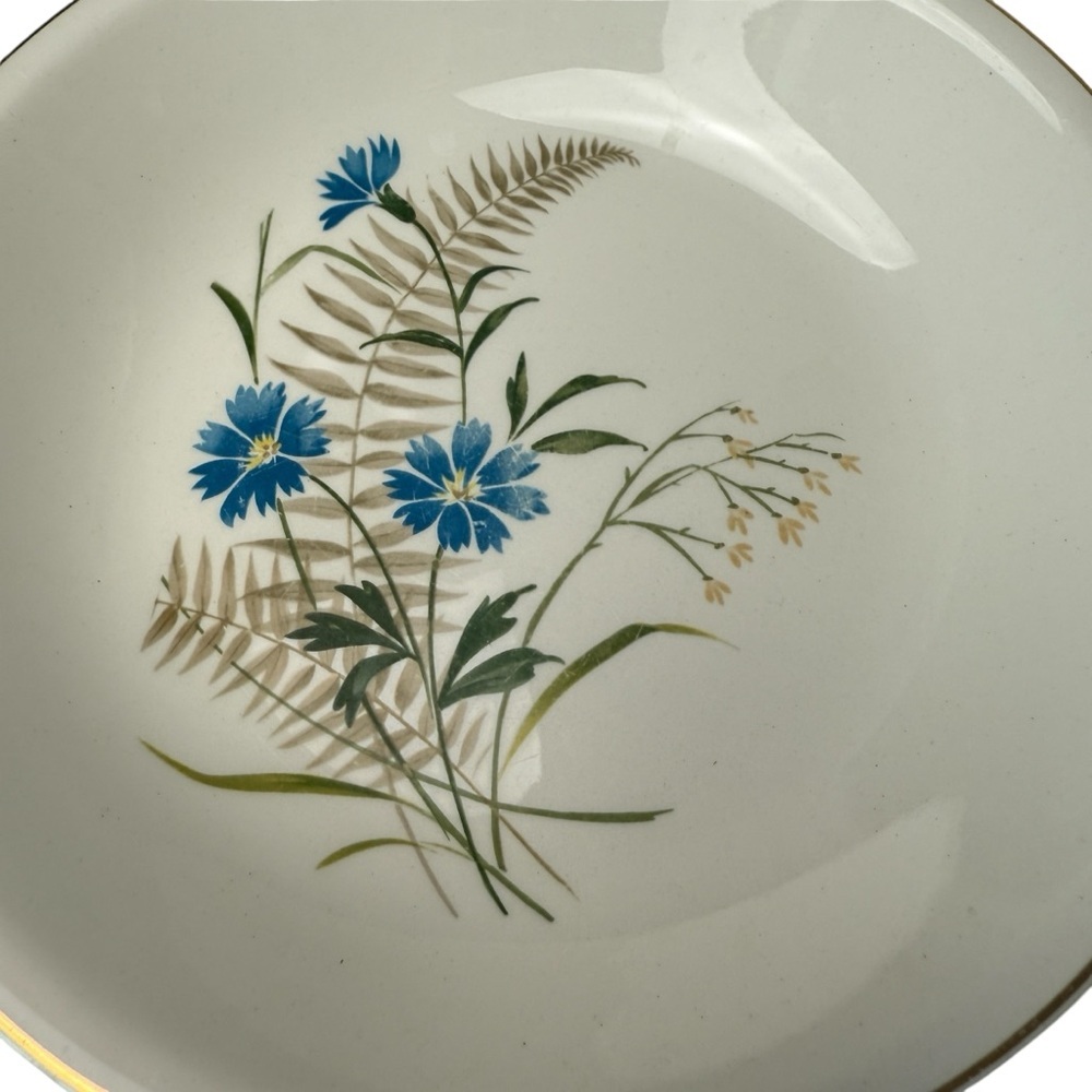 Paden City Pottery Bluebell Bowl /Dinner Plate USA Oven Proof 8” Wildflower MCM - Picture 4 of 16
